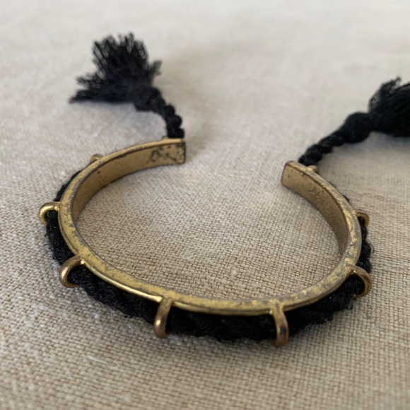 Gothic Victorian Black Lace Bracelet Ring Chain Set, Choker & Tassel Cuff Bundle - Picture 6 of 8